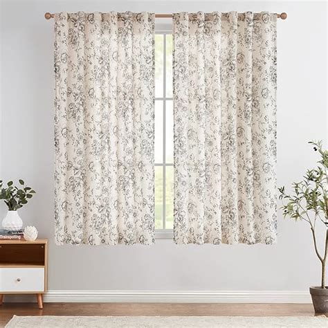 Amazon Jinchan Linen Curtains Floral Curtains For Living Room 63