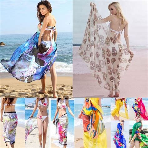 Women S Summer Pareo Dress Sarong Beach Bikini Swimwear Cover Up Scarf Wrap Ebay