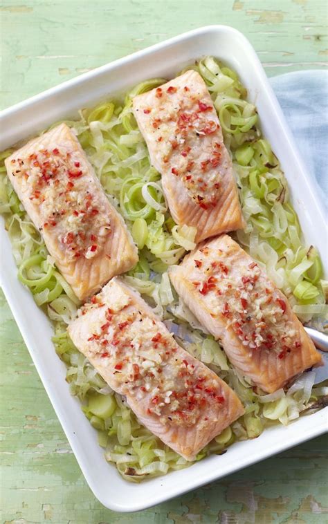 Salmon With Buttered Leeks And Yuzu Dressing Recipe Recipe Recipes