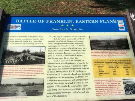 Battle Of Franklin Eastern Flank Historical Marker