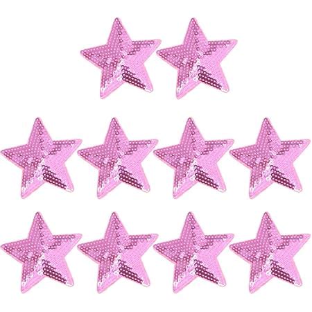 Amazon Ximkee Pack Of 10 Shiny 5 Star Sequins Sew Iron On Applique