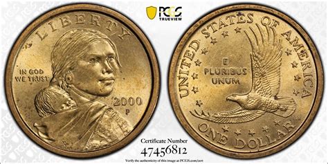 2000 P SAC 1 PCGS MS65 Wounded Eagle FS 901 Sacagawea Dollar Speared