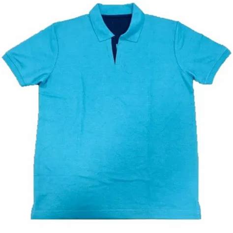 Blue Half Sleeve Mens Collar T Shirts Packaging Type Packet At Rs 145