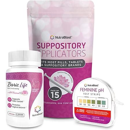 Amazon Nutrablast Boric Acid Vaginal Suppositories Mg W