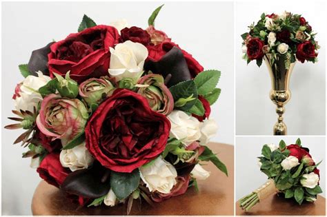 Red Artificial Wedding Flower Arrangements