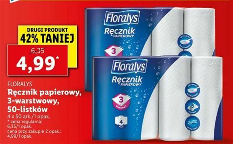 Promocja Ręcznik papierowy 3 warstwowy 50 listków Lidl