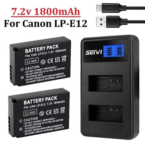 1800mah Lp E12 Lpe12 Lp E12 Camera Battery For Canon Eos M10 Kiss X7 Rebel Sl1 Eos 100d Dslr