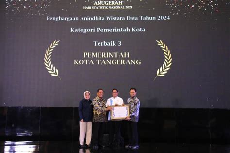 Pemkot Tangerang Raih Penghargaan Anindhita Wistara Data 2024 Dari BPS