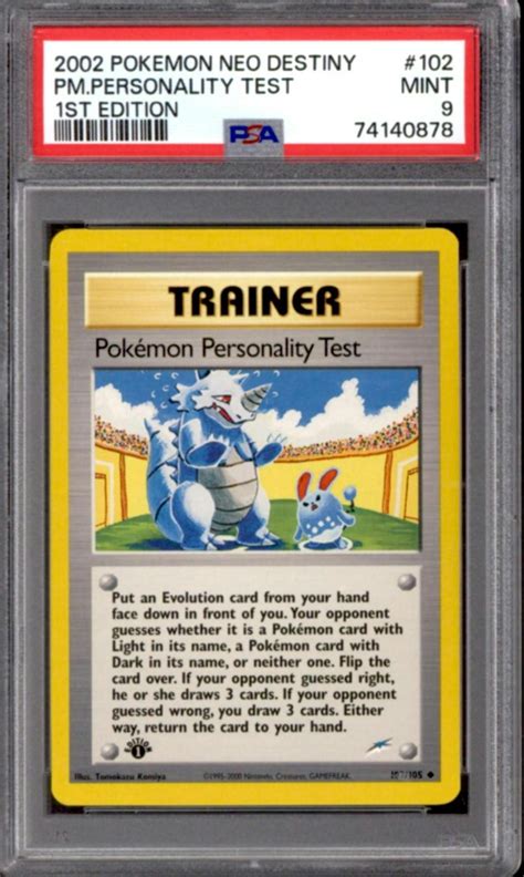 Pokemon Neo Destiny 1st Edition Pokemon Personality Test 102105 Psa 9