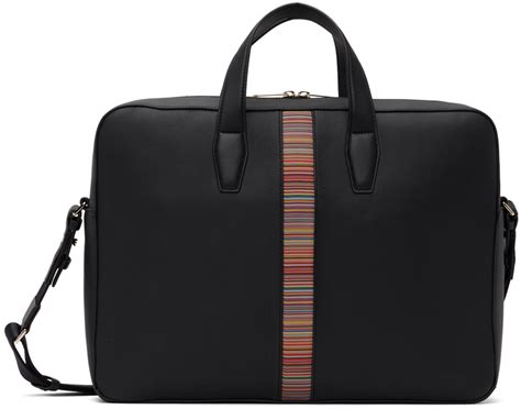 Paul Smith Black Signature Stripe Briefcase Paul Smith