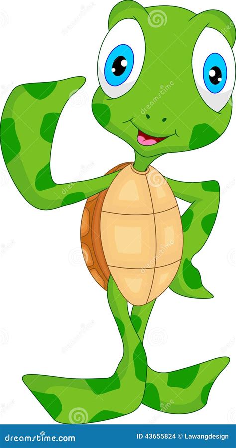 Cute Sea Turtle Cartoon Stock Vector Illustration Of Natural 43655824