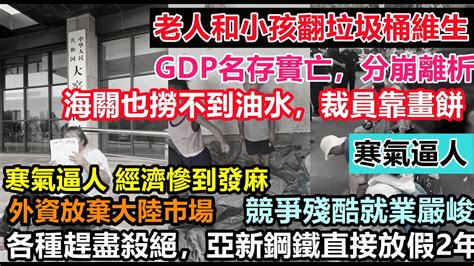 外資拋棄經濟異常慘淡，老人小孩撿瓶子維生，寒氣逼人工廠隨時跑路，5千萬畢業生扎堆失業，年輕人逼上絕路，公務員飯碗不保，大環境都在失業，令人多麼