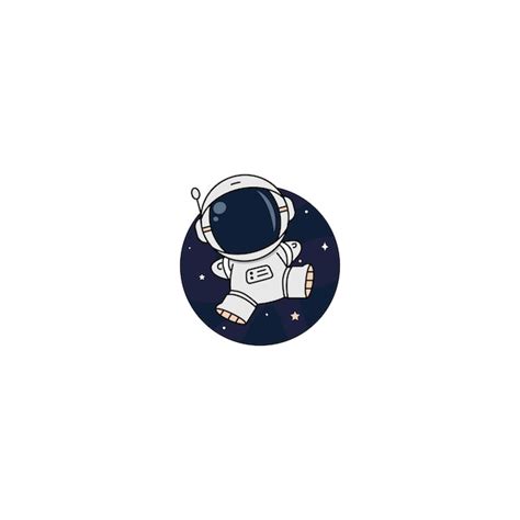 Lindo Astronauta Flotando En El Espacio Ilustración Vectorial De Dibujos Animados Vector Premium