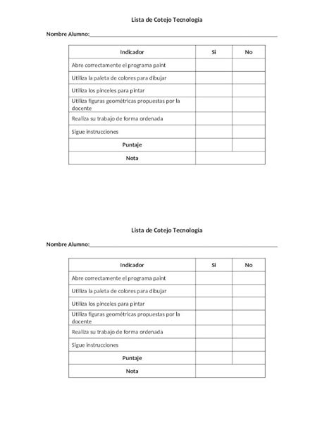 DOCX Lista de Cotejo Tecnología DOKUMEN TIPS