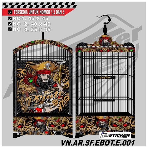 Jual Stiker Decal Kandang Ebod Kotak Dekal Sangkar Burung Kotak Model