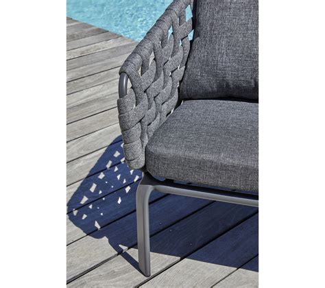 Salon De Jardin Places En Corde Tiss E Et Aluminium Gris Anthracite