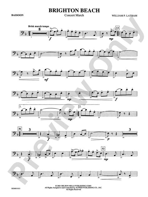 Brighton Beach Concert March Bassoon Bassoon Part Digital Sheet