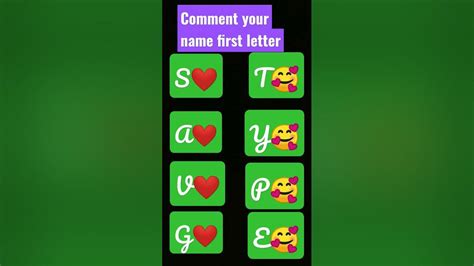 Comment Your Name First Letter Choose Your Name Select Your Name Tag