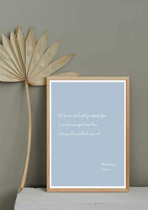 Rupi Kaur Poem Digital Print Wall Art Light Blue Minimal Etsy