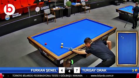 TURGAY ORAK vs FURKAN ŞENEL 3 BANT BİLARDO ŞAMPİYONASI 2 ETAP FİNAL 1