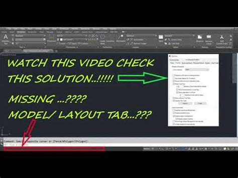 Model And Layout Tabs Missing In Autocad Youtube