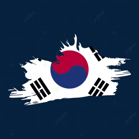 한국 국기 붓 필치는 클립 아트 대한민국 국기의 날 한국 국기 브러시 한국 국기 Vactor PNG 일러스트 및 벡터 에