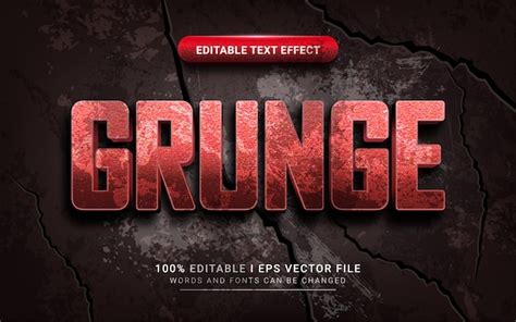 Efecto De Texto Grunge Vector Premium