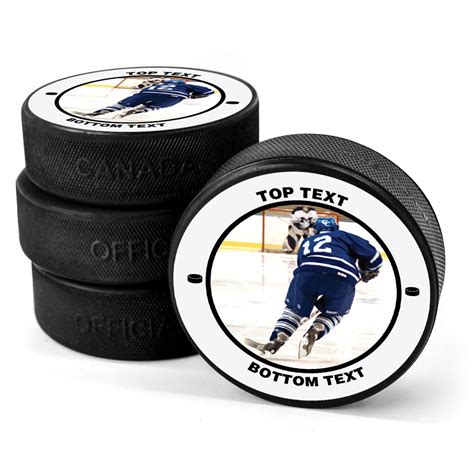 Personalized Your Photo With Text Hockey Puck Custom Pucks