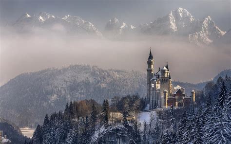 Neuschwanstein Castle In The Winter HD Desktop Wallpaper Widescreen