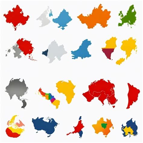 Regions Vector Set White Background Isolated A High Qual Premium Ai