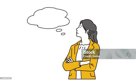 Asian Woman Thinking With Arms Folded Stock Illustration Download Image Now Adult Adults