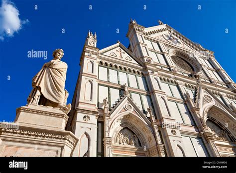 Europe Italy Florence Santa Croce Piazza And Church Unesco World