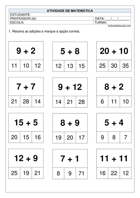 Ideias Da Adicao - Atividades de Adição 1º ano - Tudo Sala de Aula