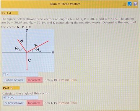 Solved Part A The Figure Below Shows Three Vectors Of Chegg