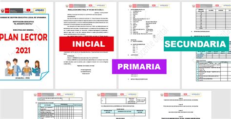 Minedu Formatos Desarrollados En Word De Plan Lector Para Inicial