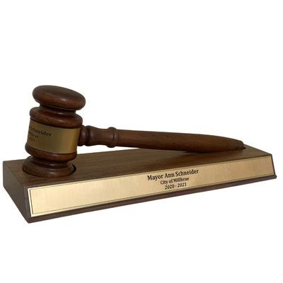 Personalized Engraved Gavel Set With Solid Walnut Presentation Block ...