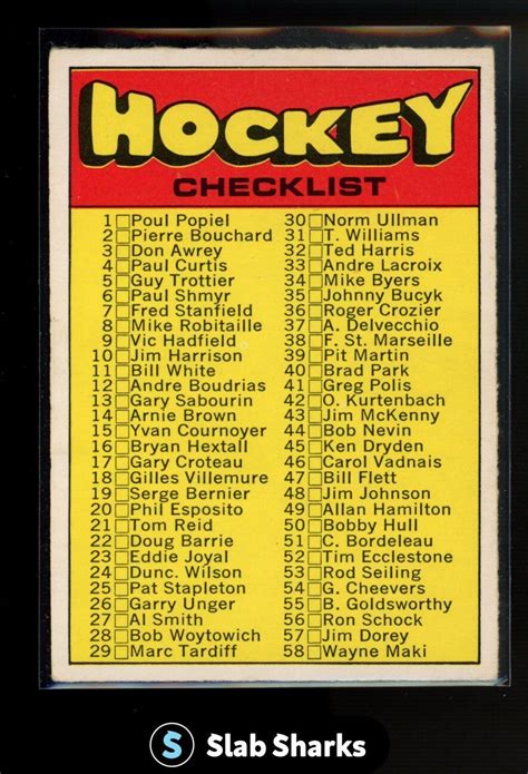 Opc O Pee Chee St Series Checklist Unmarked Ebay