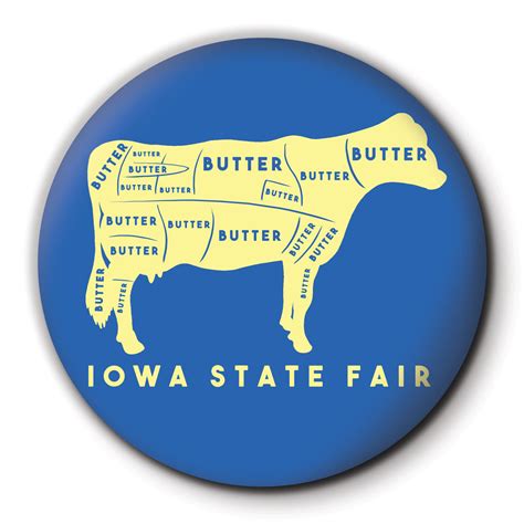 Iowa State Fair Butter Cow Round Coaster Bozz Prints