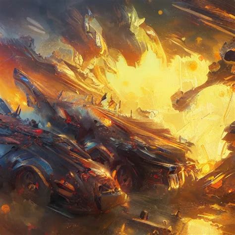 KREA Explosion Of Life Concept Art Oil Painting By Jama Jurabaev