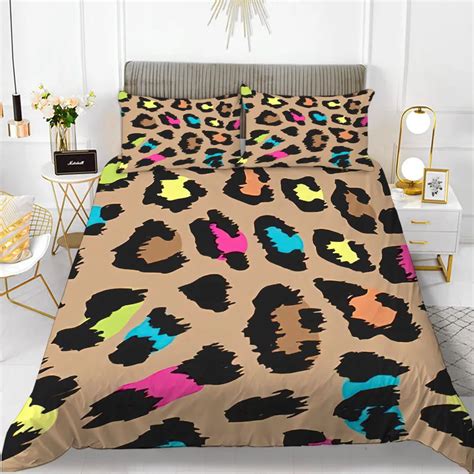 Rainbow Cheetah Print Bedding