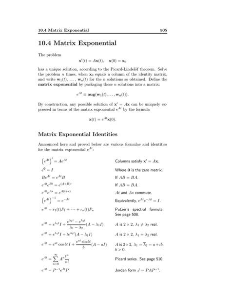 10.4 Matrix Exponential