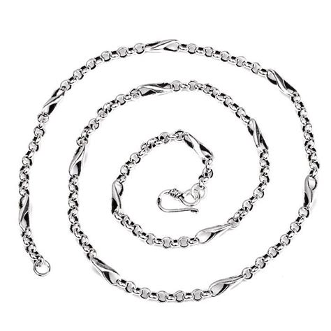 925 Sterling Silver 4MM Sunflower Seed Rollo Vintage Chain Necklace