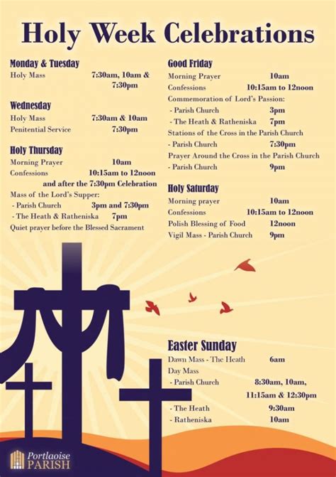 Holy Week Schedule 2023 Portlaoise Parish