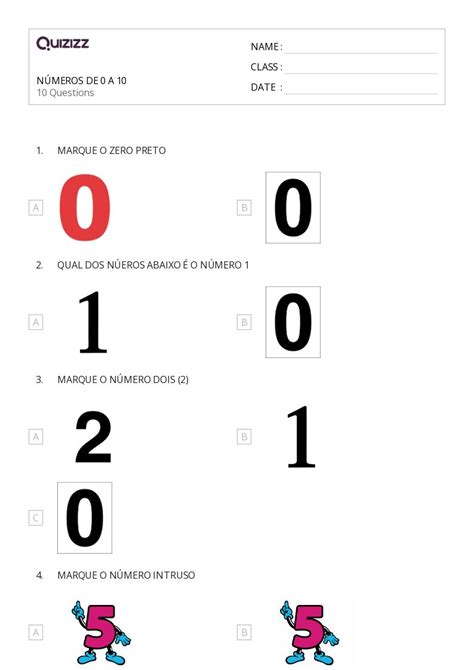 Teoria Dos Números Imprimível 4ª Série Planilhas Quizizz