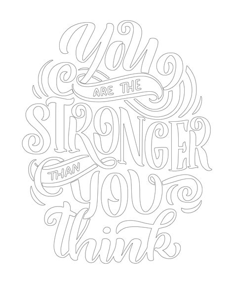 You Are The Stronger Than You Think Coloring Page