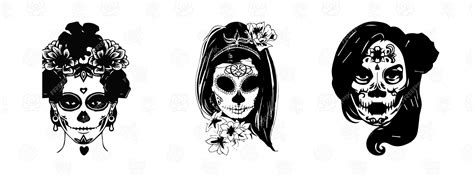 Premium Vector Set Of Girl Skull Vector Illustration