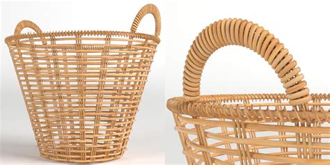 D Wicker Basket Model Turbosquid