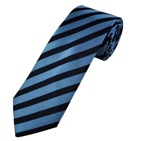 Tresanti Celeste Navy Light Blue Striped Silk Men S Designer Tie From