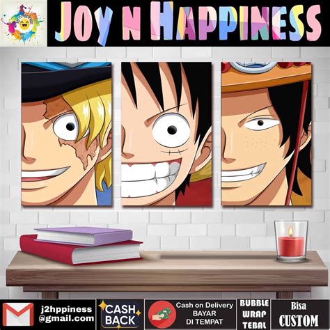 Jual Hiasan Dinding Pajangan Wall Dekor Poster Kayu Anime One Piece