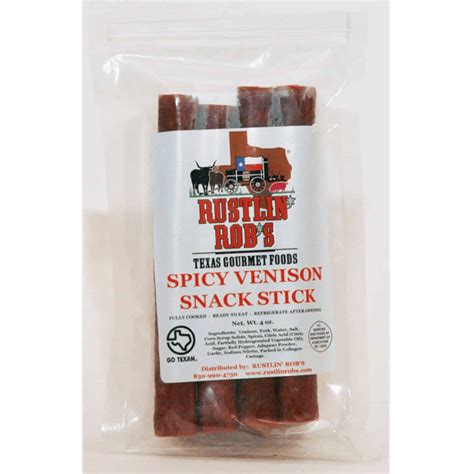 Spicy Venison Snack Sticks • Rustlin' Rob's Gourmet Texas Foods